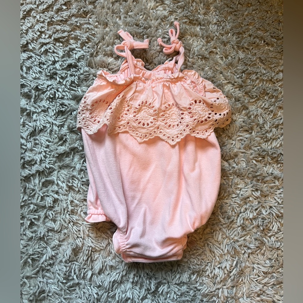 Pink Lace Baby Romper